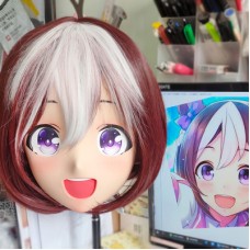 (GLA042)Customize Character'! Female/Girl Resin Full/Half Head With Lock Anime Cosplay Japanese Animego Kigurumi Mask